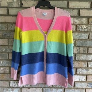 Crown and Ivy Long Sleeve Bright Stripe Cardigan